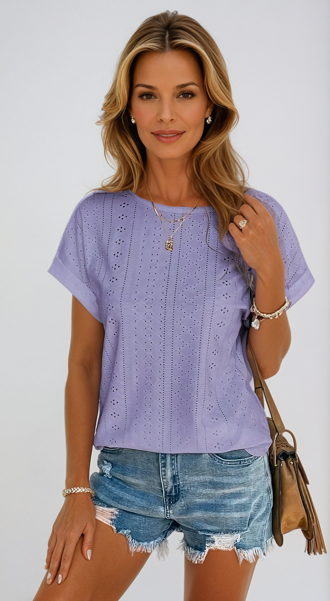 Riza™ | Casual Eyelet Top