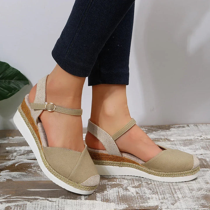 Courtney | Closed Toe Wedge Orthopedic Sandals