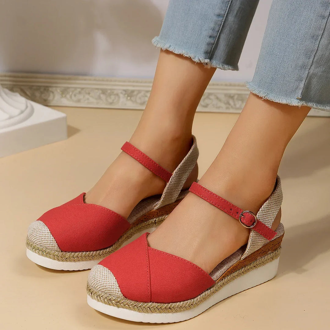 Courtney | Closed Toe Wedge Orthopedic Sandals