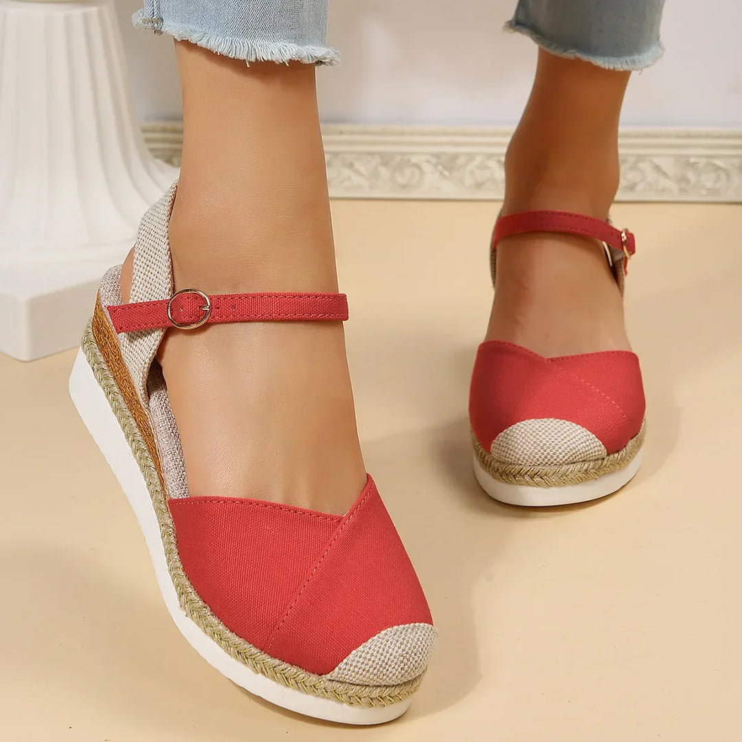 Courtney | Closed Toe Wedge Orthopedic Sandals